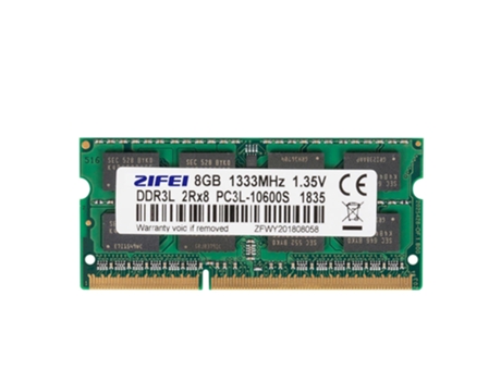 Memoria RAM SLOWMOOSE para Portátil (DDR3L - 8 GB - 1333 1.35V)