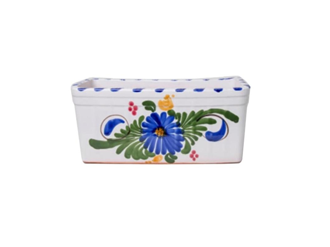 Jardinera ceramica flor 70x18 cm