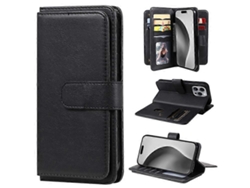 Funda De Cuero Antiarañazos Kt Serie 1 Multifuncional Compatible Con Iphone 16 Pro Max Con 10 Ranuras Para Tarjetas
