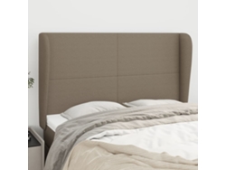 Cabecero Con Orejas De Tela Gris Taupe 147x23x118/128 Cm