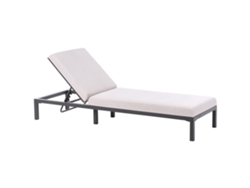 Beliani Lariano Tumbo Acolchado con Respaldo Ajustable Beige Aluminio 72x204x88