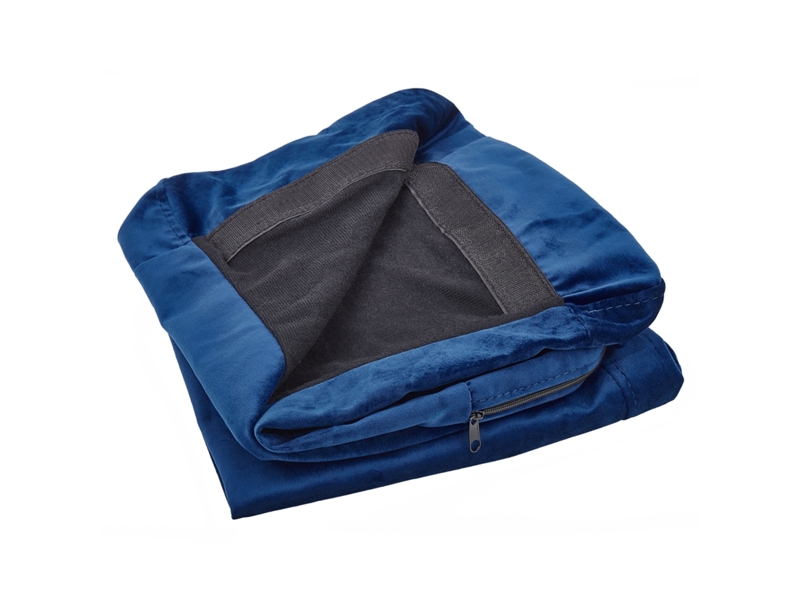 Funda de sofá 2 plazas BELIANI Bernes de Terciopelo Azul 160x77x44