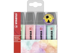 Bolígrafo Stabilo Boss Original Pastel Rosa Lila Turquesa Menta (4 unidades)