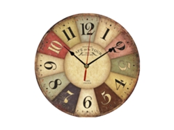 Reloj de pared de cocina de madera gruesa de 30 cm, silencioso con batería, estilo retro y rústico.