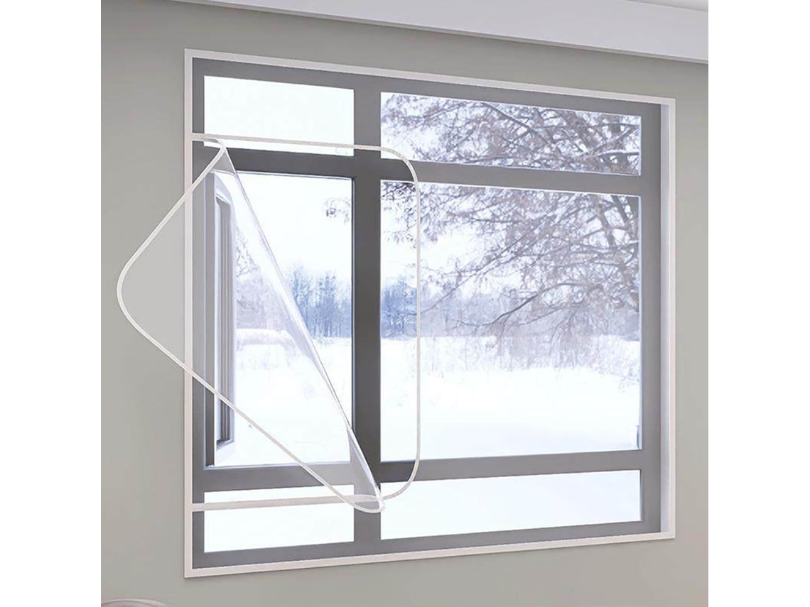 Lámina Aislante Transparente Para Ventanas, Kit De Aislamiento Térmico Interior Invierno, Lámina Burlete, F...