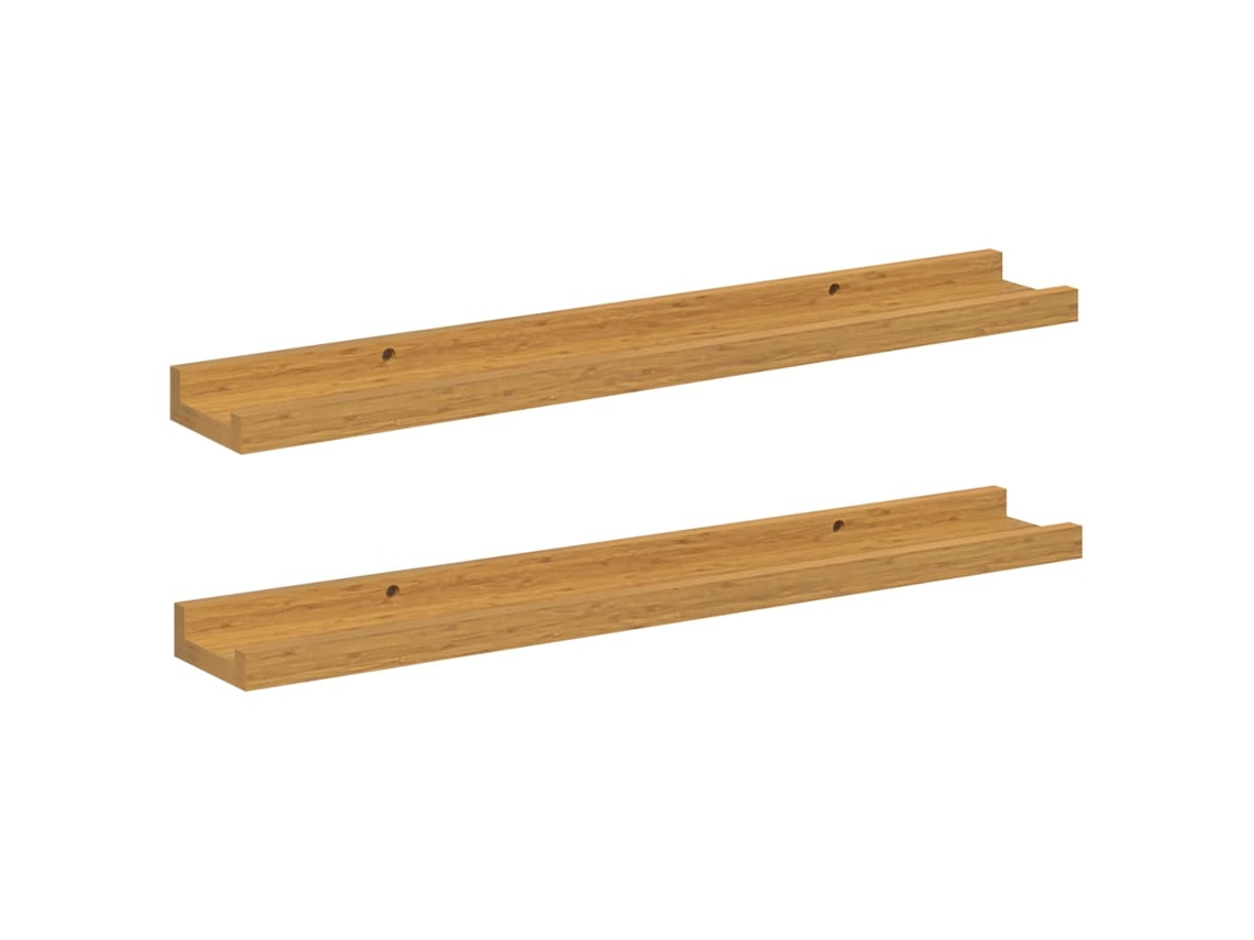 Estante De Pared | Estante Flotante | Estantería Pared 2 Uds Beige 60 X 9 X 3 Cm Madera De Ingeniería