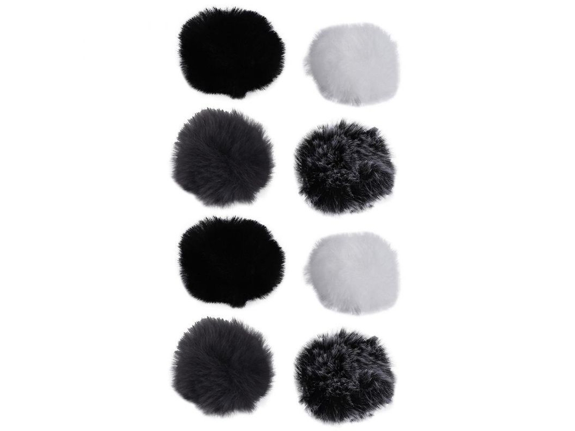 8 Protectores Antiviento De Piel Sintética Para Micrófono De Solapa Lavalier De 0,5-1,5 Cm, Color Negro, Blanco Y Gris.
