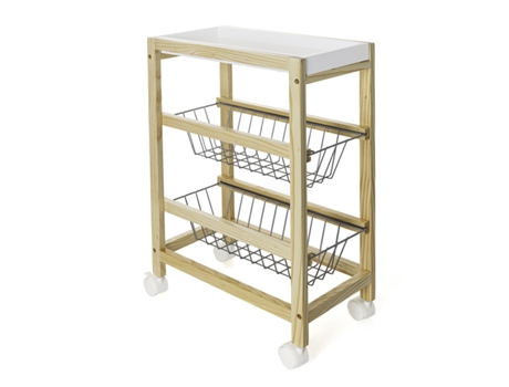 Carrito Verdulero QUID Gala Blanco Madera 40,5x24x60 cm