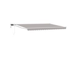 Toldo retráctil manual Vidaxl con LED gris claro y blanco de 4,5 x 3 m