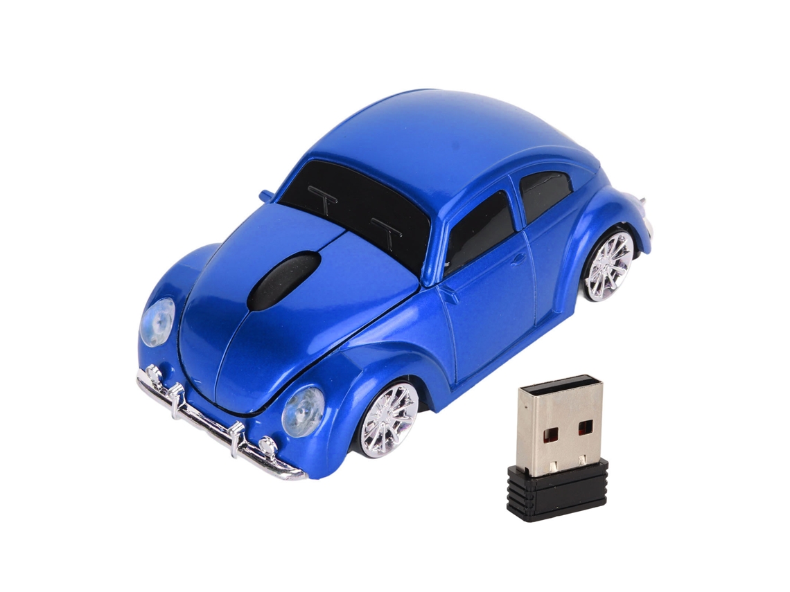 Ratón inalámbrico Baoj-2026 de 2,4 GHz, USB, 1600 ppp, LED, diseño deportivo, rojo y azul, ideal para oficina, portátil, escritorio y juegos.