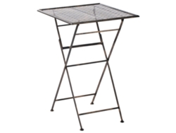 Mesa plegable de exterior Beliani Bormio de hierro negro para dos personas (60 x 60 x 90 cm)