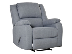 Sillón Reclinable Con Reposapiés, Tela Lino Gris Claro