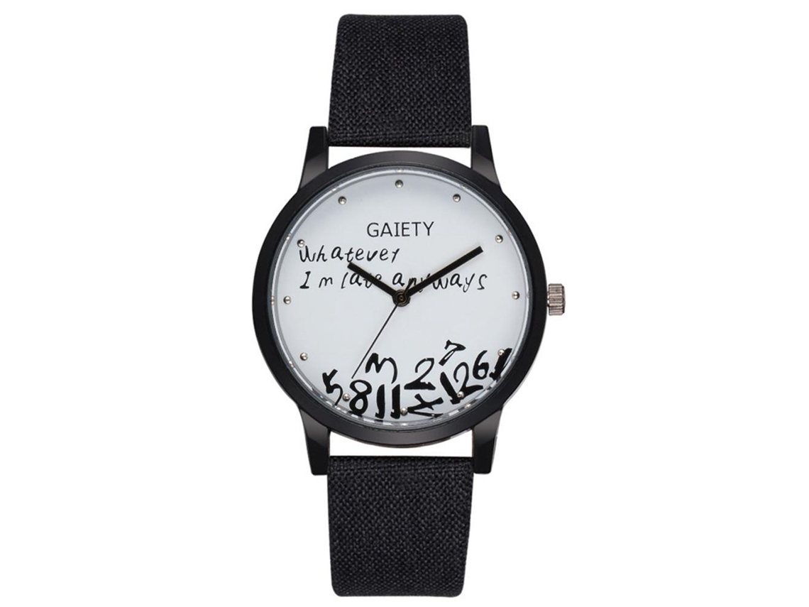 Reloj De Pulsera Casual Para Hombres Gaiety De Cuarzo Con Dial Redondo Negro