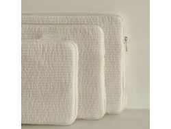 Estojo Para Laptop 13-14 Polegadas Estojo Macio Antichoque Com Zíper Capa Portátil Branco Para Laptop E Tablet