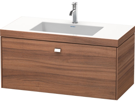 Lavamanos DURAVIT Brioso c-bonded con base mural 100,0x48,0 cm 1 cajón sin rebosadero con banco para grifos 1 agujero para grifos