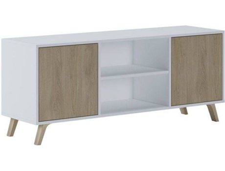 Mueble de TV SKRAUT HOME Wind (Blanco - Puccini - Melamina, P.V.C - 140 x 40 x 57 cm)