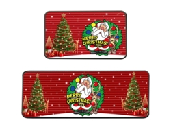 Set De Alfombras Navideñas Para Cocina Y Baño, Alfombras Lavables Decoración Navideña Para Hogar