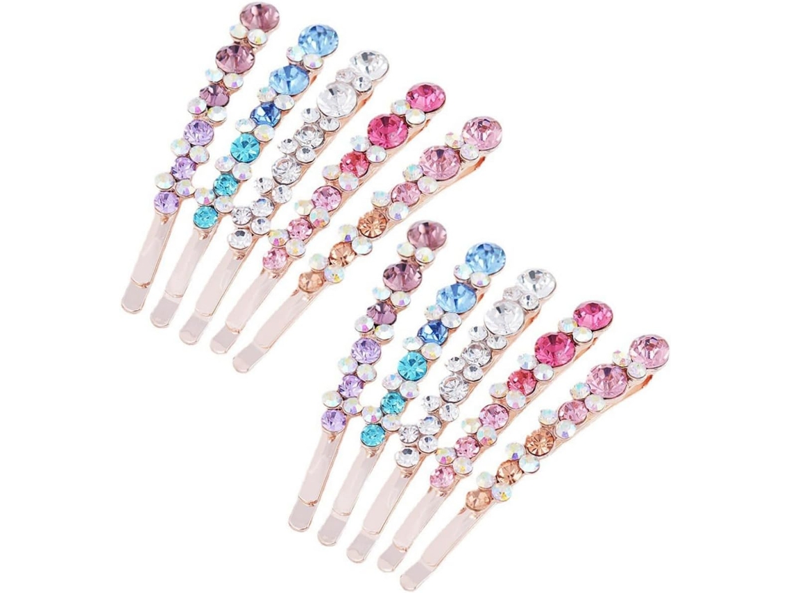 10 Horquillas Con Diamantes De Imitación Para Novias, Accesorios Brillantes Para El Cabello Para Mujeres.