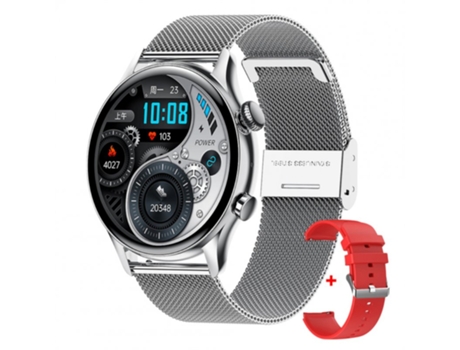 Smartwatch Hk8Pro Amoled Bluetooth Llamada Control de voz Monitor de fitness Acero plateado