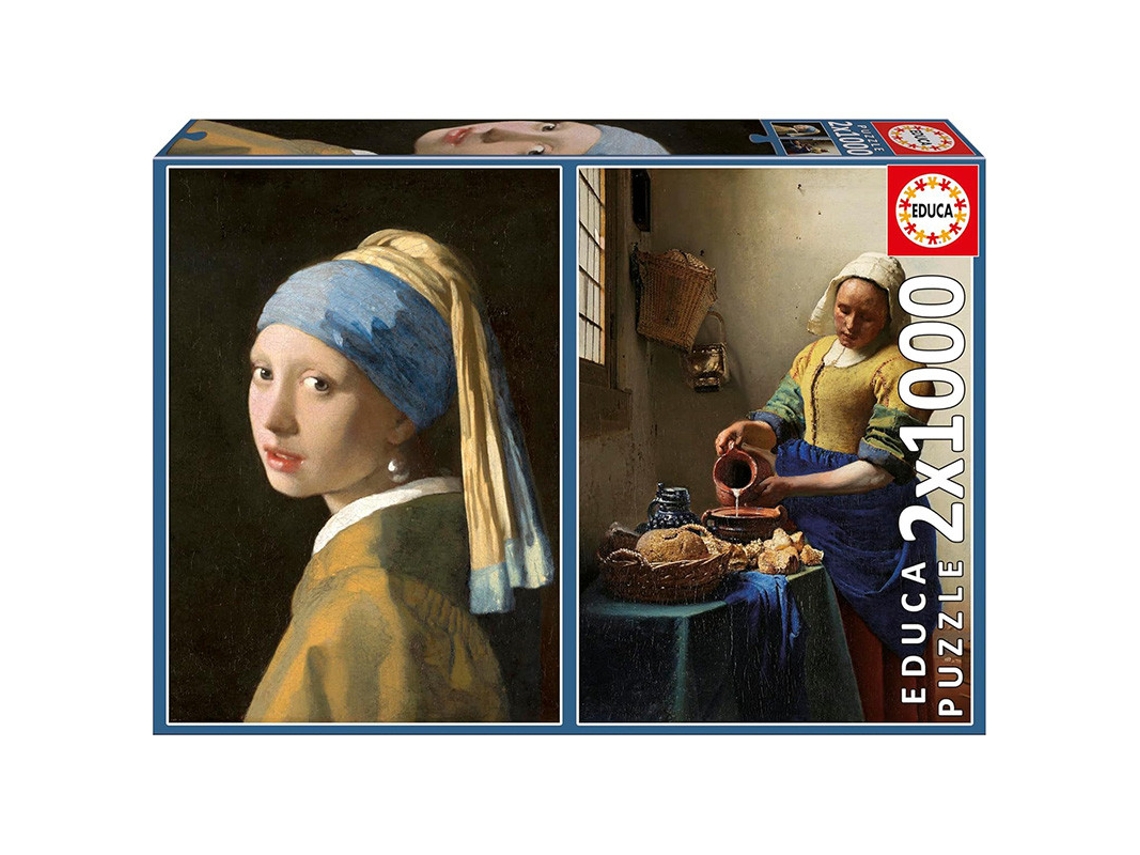 Puzzle 2x1000p La Joven De La Perla La Lechera Educa