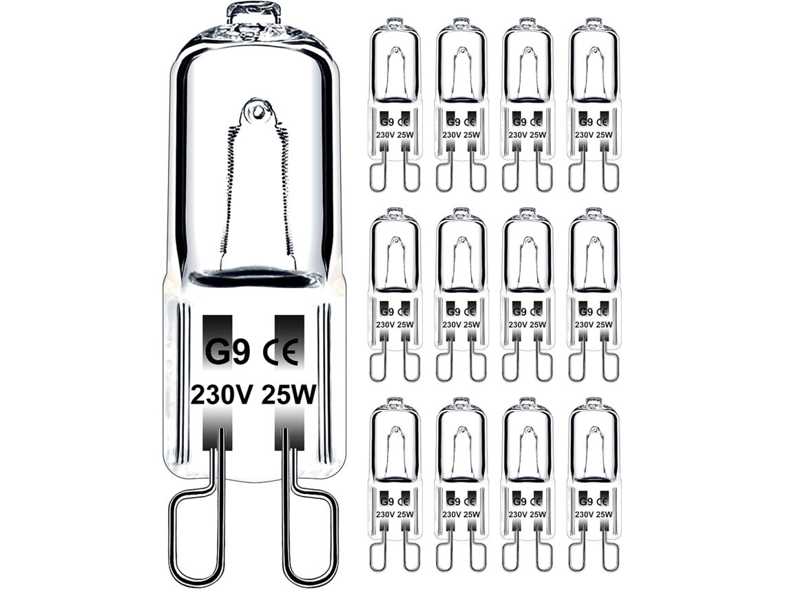 Lâmpada G9 25w 230v Dimmável Branco Quente, Halógena G9 Tolerância 300°c, Forno G9 Micro-ondas Fogão Tetos, Lote 12 classe G