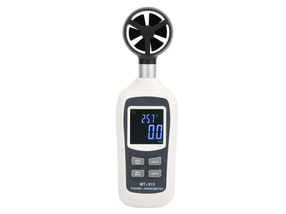 Anemómetro Digital Portátil Mt-915, Medidor De Velocidad Del Viento Y Termómetro Con Almacenamiento De Datos.