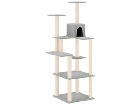 Rascador Para Gatos VIDAXL Con Postes De Sisal Gris Claro 153 cm