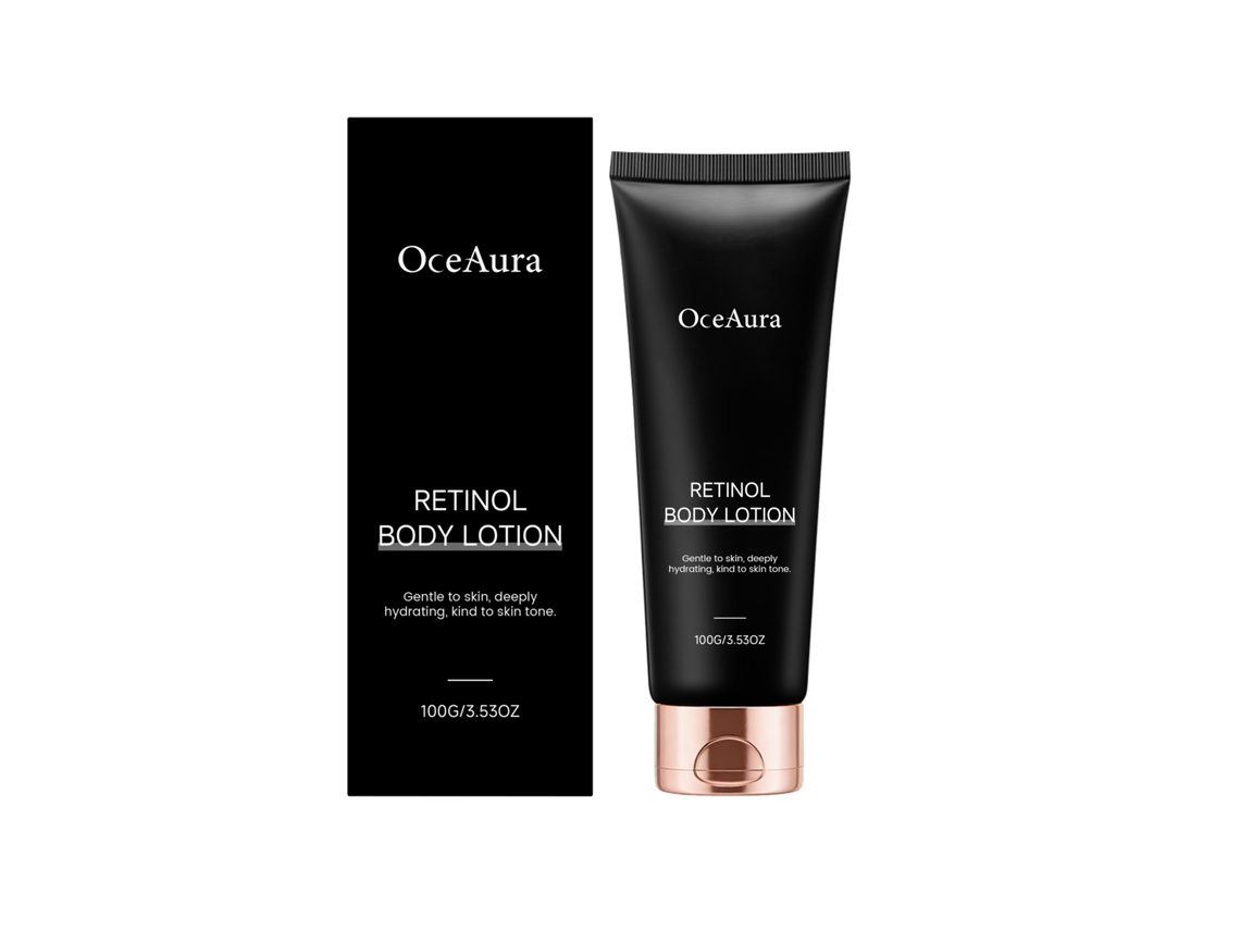 Loción corporal Oceanaura con retinol para hidratación diaria.