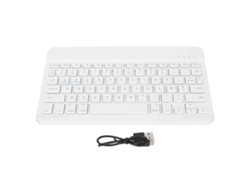 Teclado Sem Fio Bluetooth Ultra Fino 10 Polegadas Teclas Silenciosas À Prova D'água Para Tablet Celular Branco