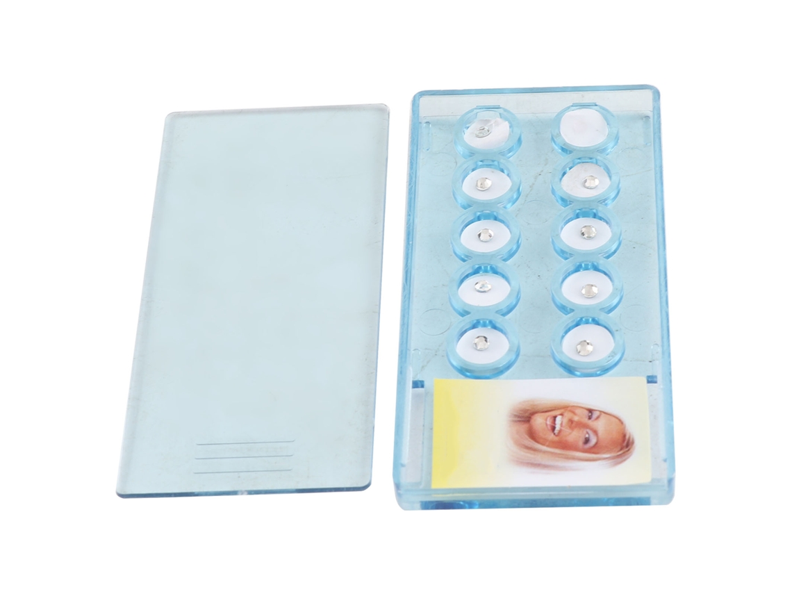 10 Cristales Dentales Blancos De 2 Mm Para Decoración Dental Con Caja.