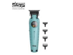 Máquina de cortar cabelo com visor digital LED, em aço inoxidável gravado, que não entope (azul, recarregável via USB)