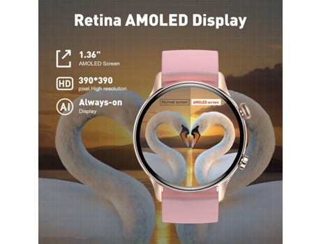 Reloj inteligente con rastreador de fitness y pantalla AMOLED de 1,36, reloj con llamada Bluetooth (Plata) BISBISOUS