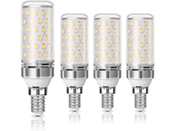4 bombillas LED E14 de 12 W y 100 W, 1200 lm, luz blanca cálida de 3000 K, AC220-240 V