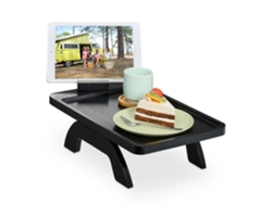 Tabuleiro Para Sofá Relaxdays, Apoio Para Braços, Bambu, Com Suporte Para Telemóvel, A X L X P: 12 X 40,5 X 25 Cm, Preto