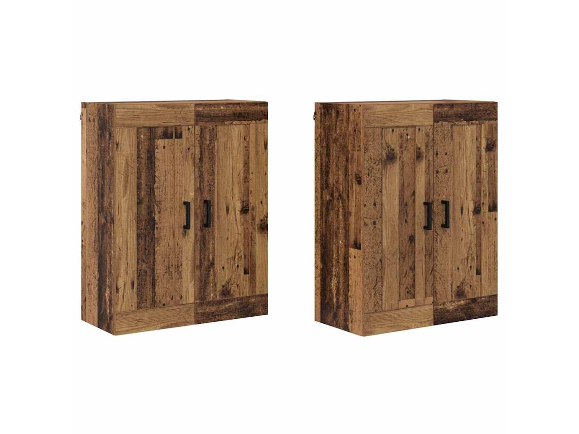 Juego de 2 estantes de pared de madera antigua MAISON EXCLUSIVE (69,5x34x90 cm)