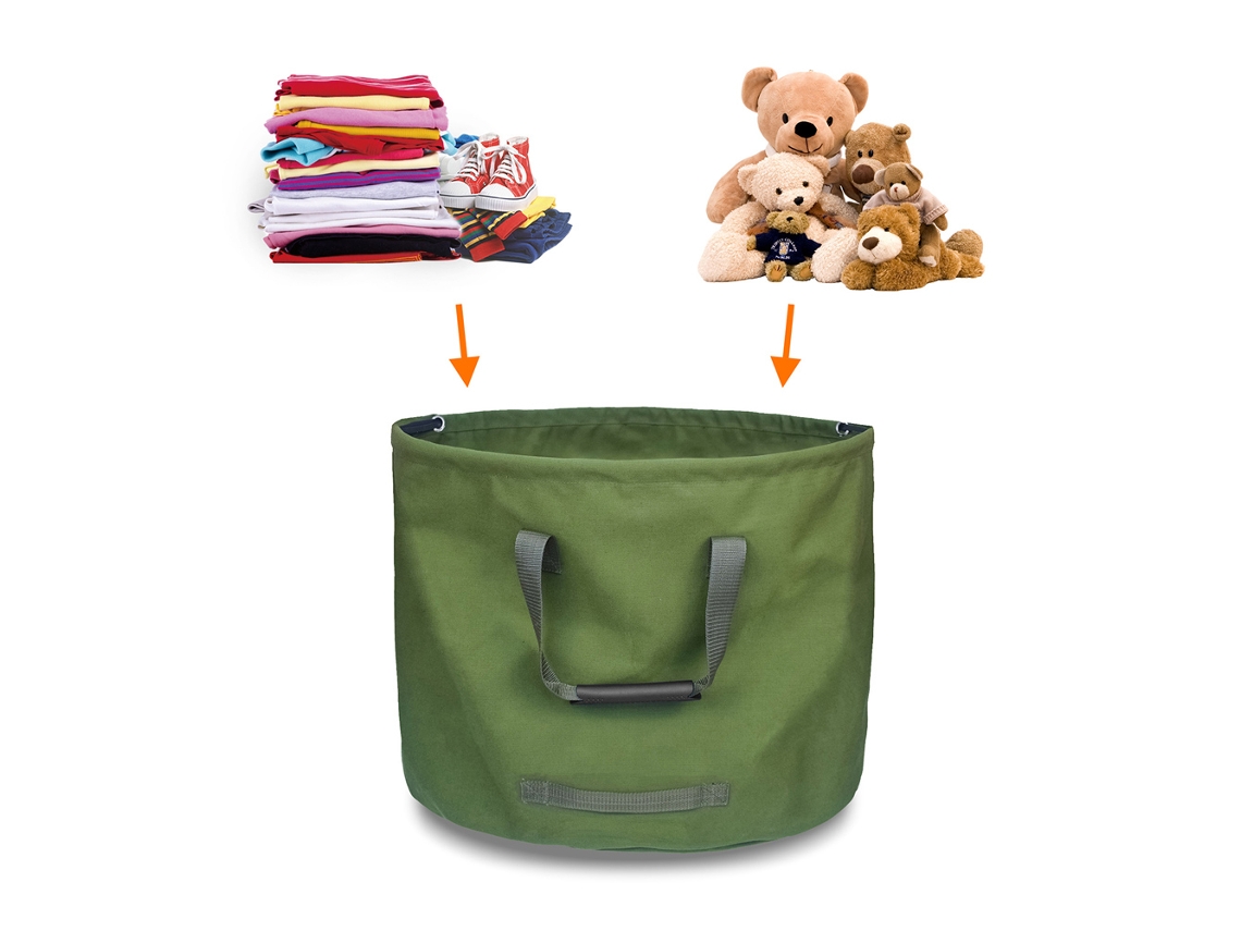 Bolsa De Jardín Reutilizable, 63 Galones, Resistente Al Agua, Con Asas, Plegable.