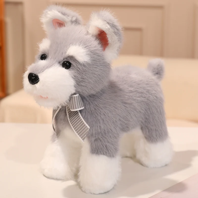 (gris 30cm) Peluche De Schnauzer De Pie De 30 Cm