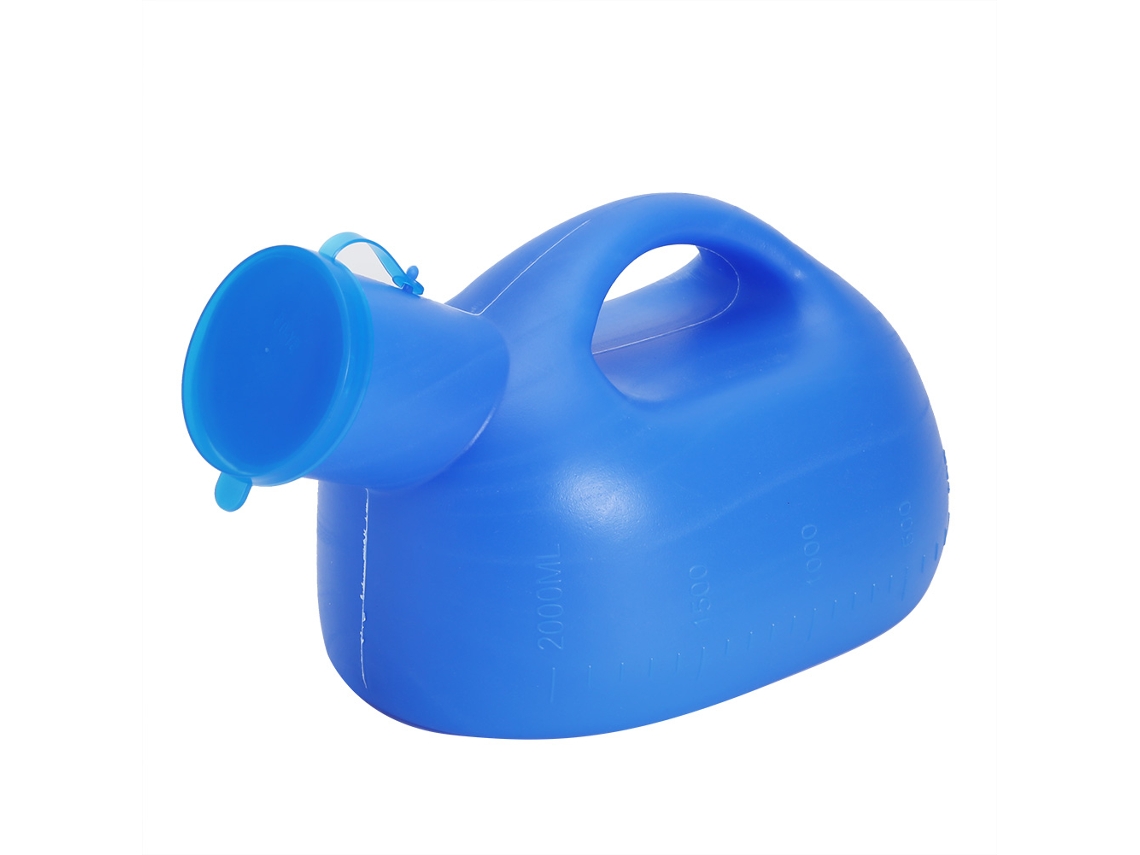 Botellas portátiles de 2000 ml para almacenar orina de ancianos con tapa para uso en exteriores.