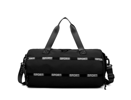 Bolsa Deportiva Para Gimnasio Bolsa De Lona De Viaje Con Bolsillo Seco Y Húmedo Y Compartimento Para Zapatos, Negro ZMDECQNA