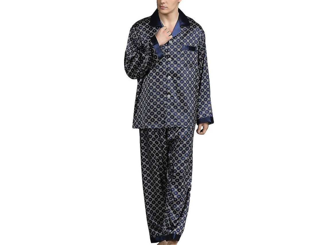 2026-conjunto De Pijamas De Seda Para Hombres Manga Larga De Alta Calidad