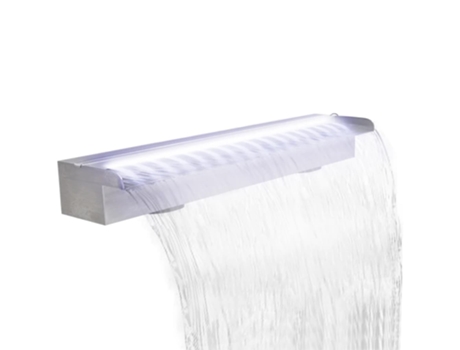 MAISON EXCLUSIVE - Fuente cascada rectangular LED piscina acero inoxidable 90 cm