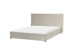 Cama Água Lavaur Beliani Terciopelo Beige (160x200)