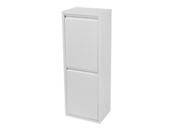 Mueble con 2 Cubos de Basura [EN.CASA] Sollentuna 28 L (Metal y plástico - Blanco - 93 x 33 x 25 cm)