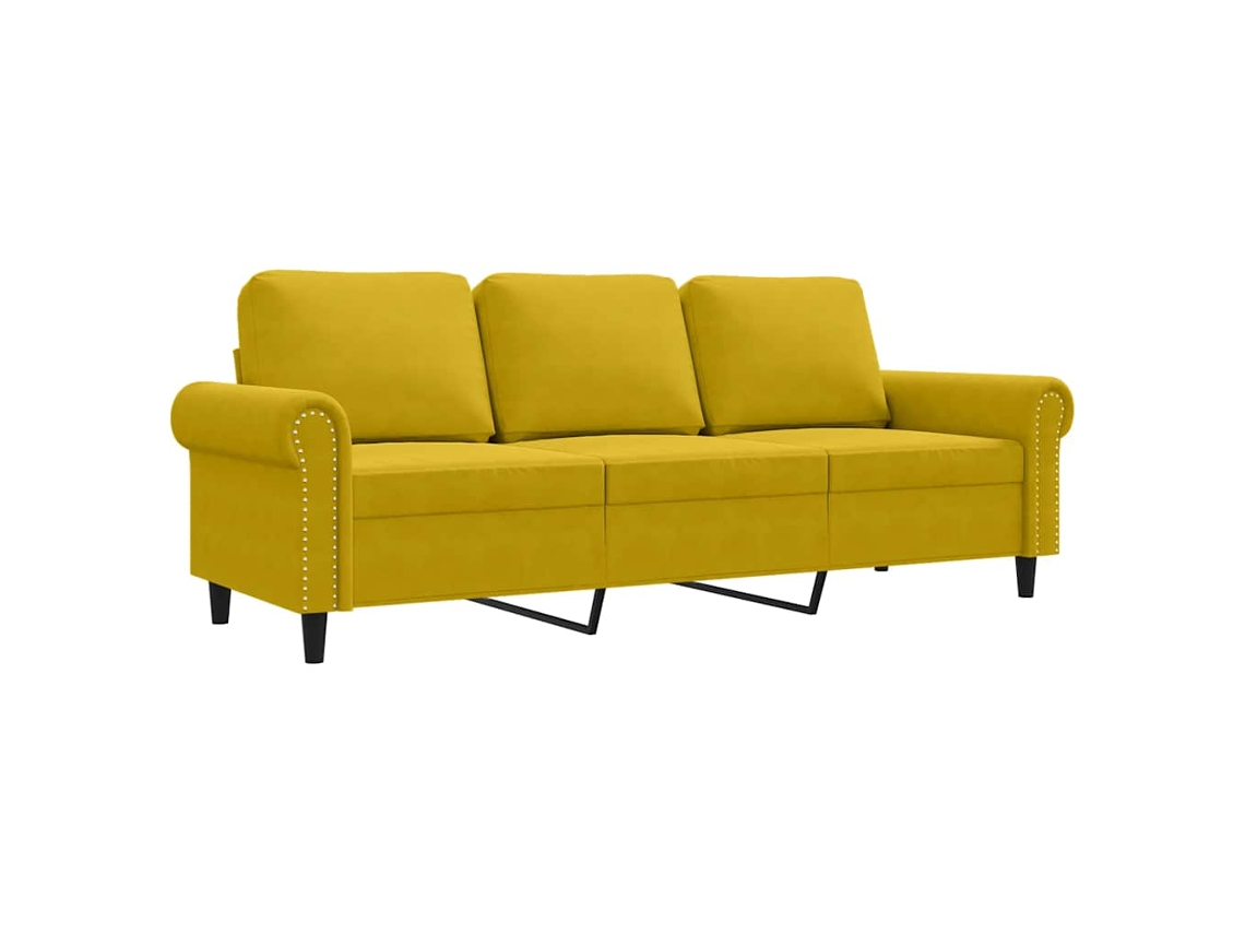 Maison Exclusive - Sofá De 3 Plazas Terciopelo Amarillo 180 Cm