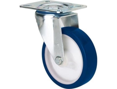 Rueda giratora placa 10zvl80cp-poasb poliamix blanco-poliur.azul eje bolas ALEX