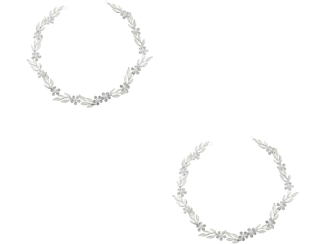 Conjunto De 2 Peças De Tiara De Folhas Para Noiva