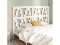 Cabecero De Cama Madera Maciza De Pino Blanco 126x4x100 Cm