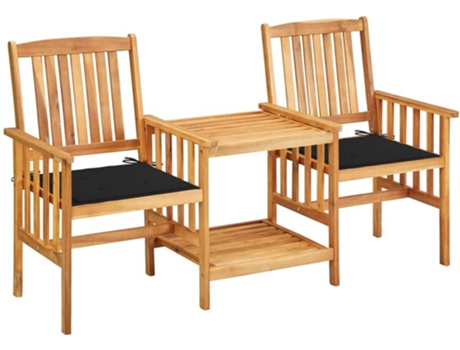 Conjunto muebles bistro VIDAXL Negro Madera de acacia (159x61x92 cm)