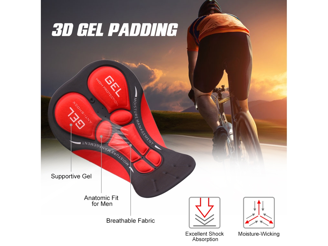 Pantalones Cortos De Ciclismo Para Hombre Con Cojín Protector, Medias Cortas Deportivas Tightes De Bicicleta