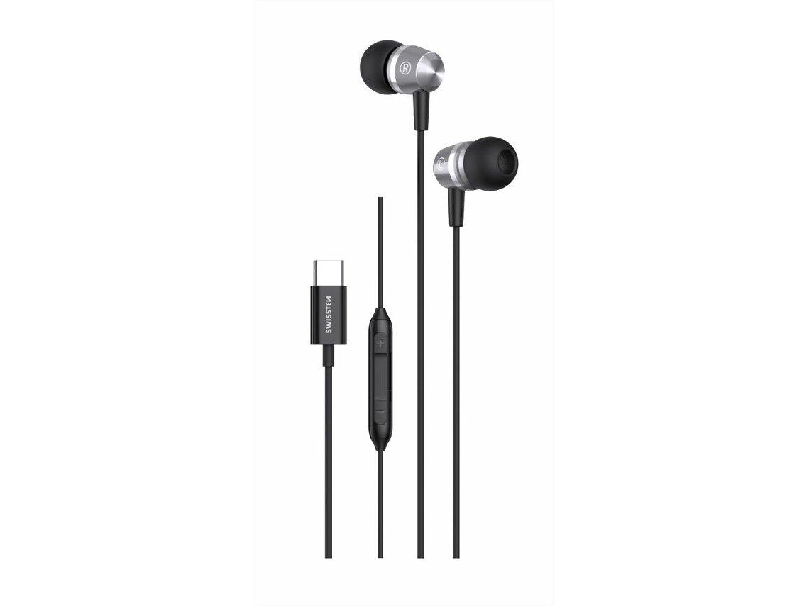 Auriculares SWISSTEN USB-C (Metálico)